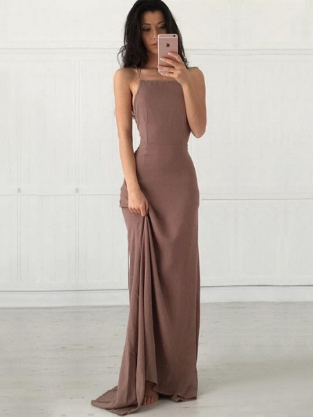 Long Spaghetti Straps Chiffon Prom Formal Evening Party Dresses 99602881 Long Spaghetti Straps Chiffon Prom Formal Evening Party Dresses 99602881