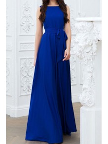 Long Blue Sleeveless Prom Formal Evening Party Dresses 99602897