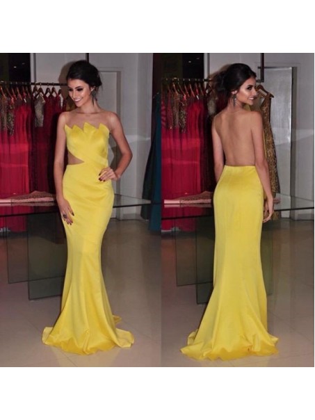Mermaid Long Yellow Prom Formal Evening Party Dresses 99602912
