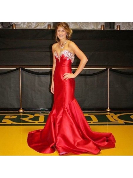 Mermaid Long Red Prom Formal Evening Party Dresses 99602918