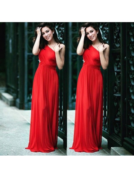 Long Red Chiffon Prom Formal Evening Party Dresses 99602921
