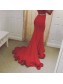 Mermaid Off-the-Shoulder Beaded Long Red Prom Formal Evening Party Dresses 99602928