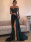 Elegant Dark Green Off-the-Shoulder Floor-Length High Side Split Lace Long Prom Evening Dresses 99602941 Elegant Dark Green Off-the-Shoulder Floor-Length High Side Split Lace Long Prom Evening Dresses 99602941