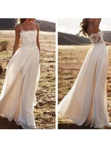Chiffon and Lace Spaghetti Straps Prom Formal Evening Party Dresses 99602948
