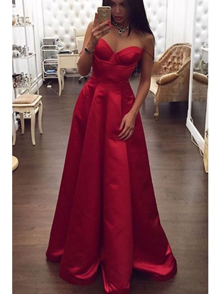 A-Line Long Red Sweetheart Prom Formal Evening Party Dresses 99602953
