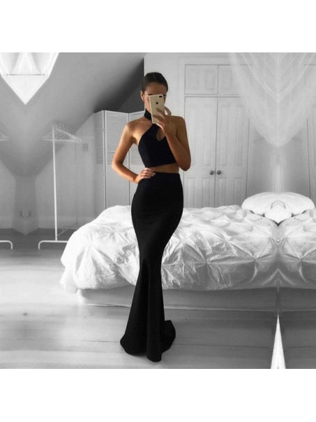 Long Black Two Pieces Mermaid Prom Formal Evening Party Dresses 99602954 Long Black Two Pieces Mermaid Prom Formal Evening Party Dresses 99602954