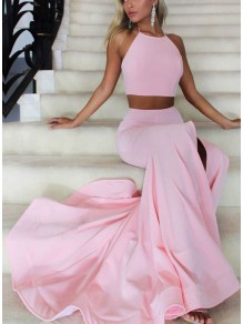 Mermaid Halter Two Pieces Prom Formal Evening Party Dresses 99602963 Mermaid Halter Two Pieces Prom Formal Evening Party Dresses 99602963