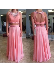 Two Pieces Beaded Lace and Chiffon Prom Formal Evening Party Dresses 99602975