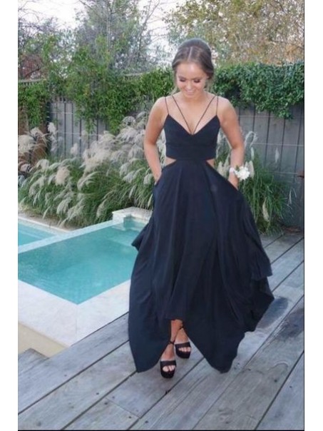 Black Spaghetti Straps Prom Formal Evening Party Dresses 99602979 Black Spaghetti Straps Prom Formal Evening Party Dresses 99602979
