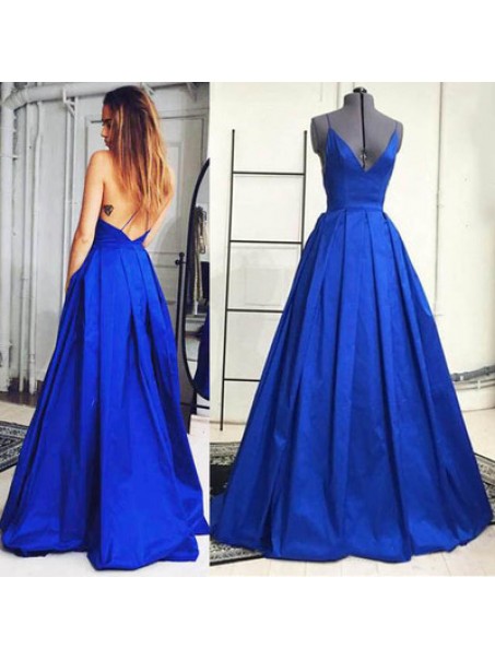 Long Blue Spaghetti Straps Prom Formal Evening Party Dresses 99602985 Long Blue Spaghetti Straps Prom Formal Evening Party Dresses 99602985