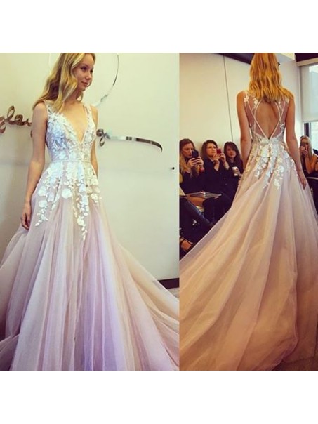 A-Line V-Neck Lace Long Prom Formal Evening Party Dresses 99602986 A-Line V-Neck Lace Long Prom Formal Evening Party Dresses 99602986