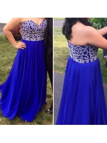 Long Chiffon Royal Blue Sweetheart Plus Size Prom Formal Evening Party Dresses 99602987 Long Chiffon Royal Blue Sweetheart Plus Size Prom Formal Evening Party Dresses 99602987