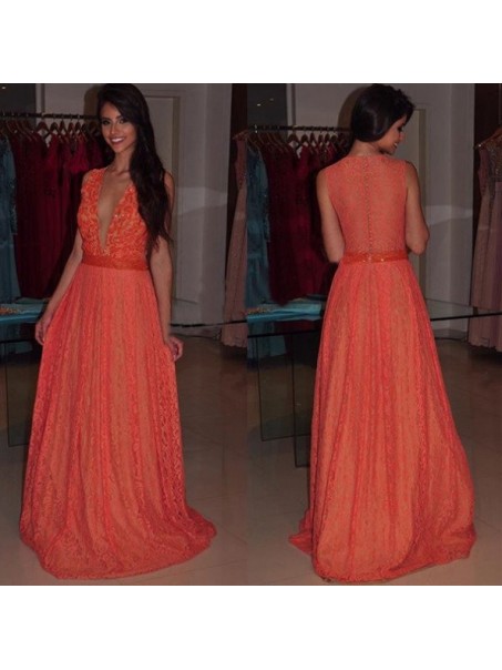 Deep V-Neck Lace Prom Formal Evening Party Dresses 99602991 Deep V-Neck Lace Prom Formal Evening Party Dresses 99602991
