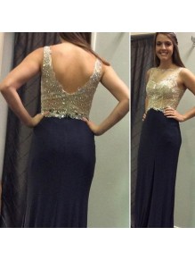 Long Navy Blue Beaded Prom Formal Evening Party Dresses 99602992 Long Navy Blue Beaded Prom Formal Evening Party Dresses 99602992