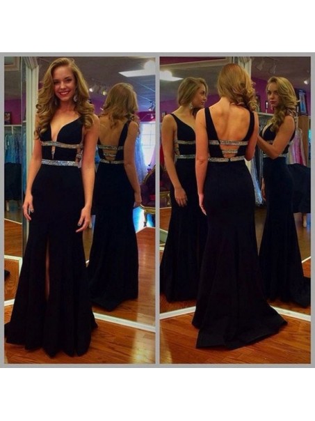 Beaded V-Neck Long Prom Formal Evening Party Dresses 99602997