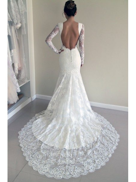 Long Sleeves Backless Lace Wedding Dresses Bridal Gowns 99603001