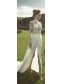 Sheath High Neck Long Sleeves Split See Through Wedding Dresses Bridal Gowns 99603012