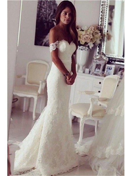 Mermaid Off-the-Shoulder Lace Wedding Dresses Bridal Gowns 99603035 Mermaid Off-the-Shoulder Lace Wedding Dresses Bridal Gowns 99603035