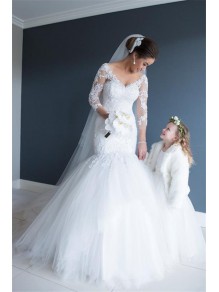 Mermaid Lace V-Neck Wedding Dresses Bridal Gowns 99603040 Mermaid Lace V-Neck Wedding Dresses Bridal Gowns 99603040