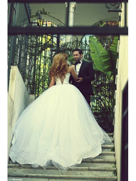 Crystal Tulle Ball Gown Wedding Dresses Bridal Gowns 99603049