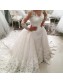 Long Sleeves V-Neck Lace Wedding Dresses Bridal Gowns 99603056