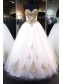 Ball Gown Sweetheart Gold Lace Appliques Wedding Dresses Bridal Gowns 99603065