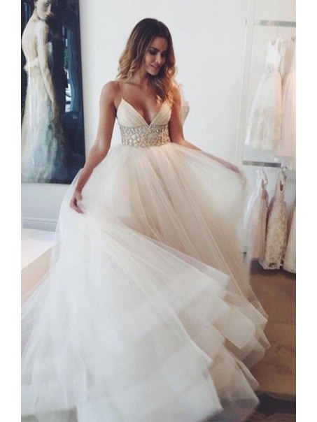 Spaghetti Straps Tulle Wedding Dresses Bridal Gowns 99603075 Spaghetti Straps Tulle Wedding Dresses Bridal Gowns 99603075