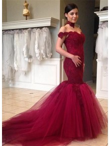 Mermaid Off-the-Shoulder Lace Tulle Wedding Dresses Bridal Gowns 99603078 Mermaid Off-the-Shoulder Lace Tulle Wedding Dresses Bridal Gowns 99603078