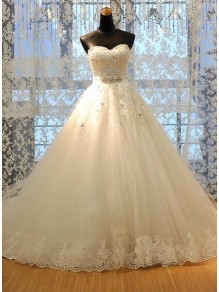 A-Line Sweetheart Crystal Lace Wedding Dresses Bridal Gowns 99603084 A-Line Sweetheart Crystal Lace Wedding Dresses Bridal Gowns 99603084