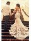 Long Sleeves Lace Sheer Mermaid Wedding Dresses Bridal Gowns 99603087