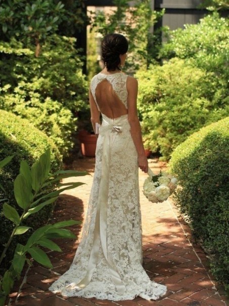 Sheath Open Back Lace Sleeveless Wedding Dresses Bridal Gowns 99603090 Sheath Open Back Lace Sleeveless Wedding Dresses Bridal Gowns 99603090
