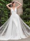 Mermaid Lace Tulle V-Neck Wedding Dresses Bridal Gowns 99603103