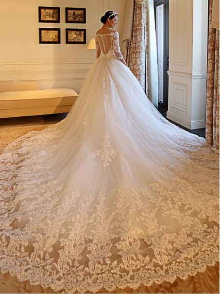 3/4 Length Sleeves V-Neck Lace Wedding Dresses Bridal Gowns 99603109 3/4 Length Sleeves V-Neck Lace Wedding Dresses Bridal Gowns 99603109