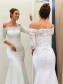 Mermaid 3/4 Length Sleeves Off-the-Shoulder Lace Wedding Dresses Bridal Gowns 99603111