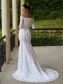 Mermaid 3/4 Length Sleeves Off-the-Shoulder Lace Wedding Dresses Bridal Gowns 99603111