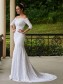 Mermaid 3/4 Length Sleeves Off-the-Shoulder Lace Wedding Dresses Bridal Gowns 99603111