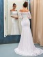 Mermaid 3/4 Length Sleeves Off-the-Shoulder Lace Wedding Dresses Bridal Gowns 99603111