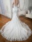 Long Sleeves Mermaid Illusion Neckline Lace Wedding Dresses Bridal Gowns 99603112