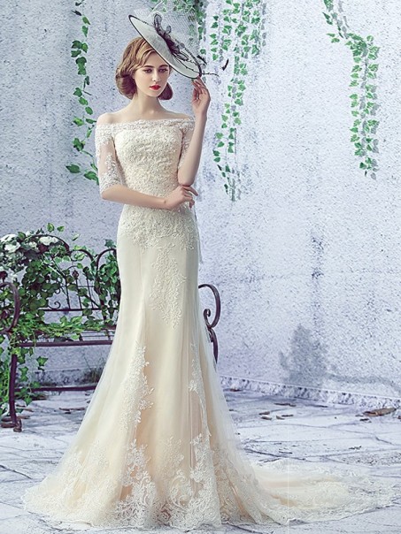 Mermaid Off-the-Shoulder Lace Wedding Dresses Bridal Gowns 99603132 Mermaid Off-the-Shoulder Lace Wedding Dresses Bridal Gowns 99603132