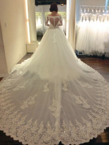 Long Sleeves Ball Gown Chapel Train Lace Wedding Dresses Bridal Gowns 99603149 Long Sleeves Ball Gown Chapel Train Lace Wedding Dresses Bridal Gowns 99603149