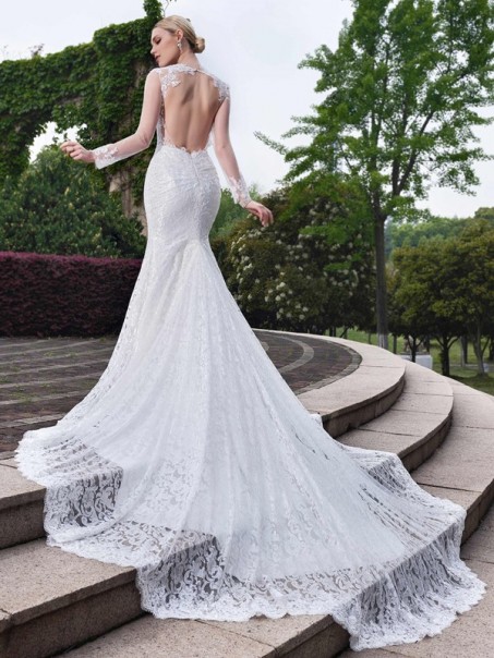 Long Sleeves Lace Open Back Mermaid Wedding Dresses Bridal Gowns 99603162 Long Sleeves Lace Open Back Mermaid Wedding Dresses Bridal Gowns 99603162