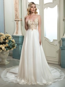 A-Line Spaghetti Straps Lace Wedding Dresses Bridal Gowns 99603181