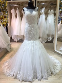 Mermaid Lace Illusion Neckline Wedding Dresses Bridal Gowns 99603189
