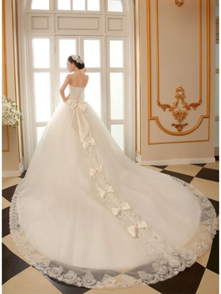 Ball Gown Strapless Lace Crystal Wedding Dresses Bridal Gowns 99603197