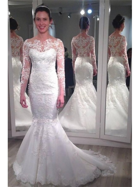 Long Sleeves Lace Mermaid Wedding Dresses Bridal Gowns 99603244 Long Sleeves Lace Mermaid Wedding Dresses Bridal Gowns 99603244