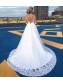 A-Line Long Sleeves Lace Illusion Bodice Wedding Dresses Bridal Gowns 99603256