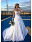 A-Line Long Sleeves Lace Illusion Bodice Wedding Dresses Bridal Gowns 99603256