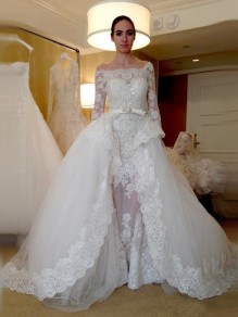 Lace Off-the-Shoulder Long Sleeves Wedding Dresses Bridal Gowns 99603257 Lace Off-the-Shoulder Long Sleeves Wedding Dresses Bridal Gowns 99603257