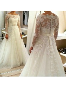 A-Line Long Sleeves Lace Off the Shoulder Wedding Dresses Bridal Gowns 99603263 A-Line Long Sleeves Lace Off the Shoulder Wedding Dresses Bridal Gowns 99603263