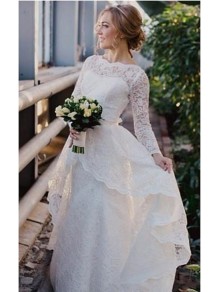 Long Sleeves Lace Wedding Dresses Bridal Gowns 99603275